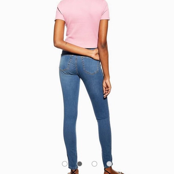 Topshop Leigh Jeans Mid Blue - Picture 3 of 7